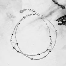 Load image into Gallery viewer, Double Layer Heart Silver Bracelet 
