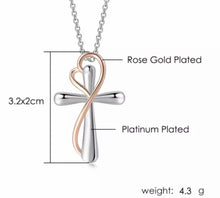 Load image into Gallery viewer, Heart Cross Pendant Necklace
